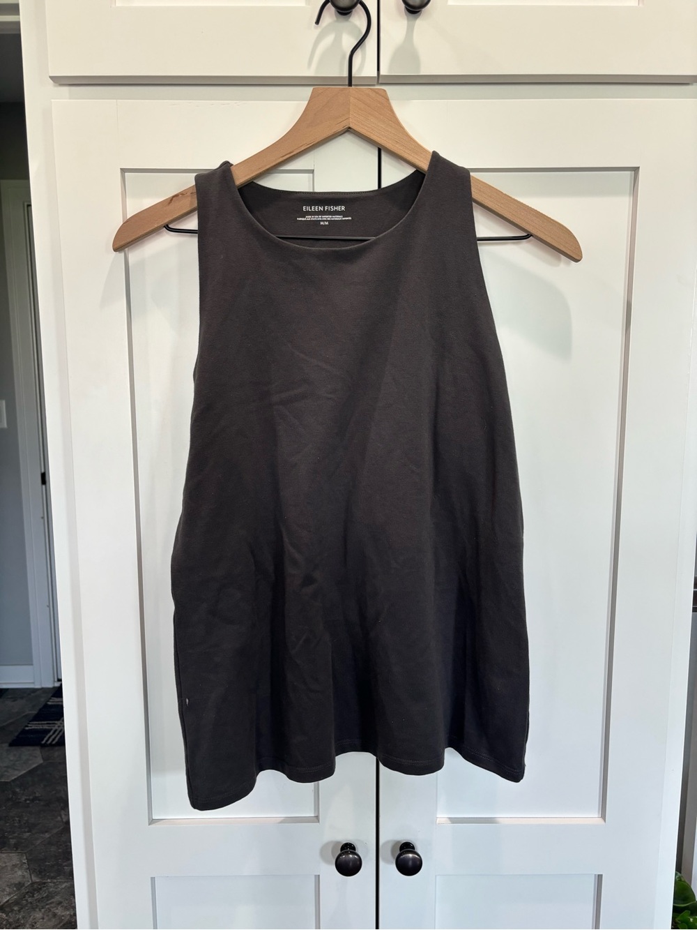 Eileen Fisher Charcoal Crewneck Sleeveless Tank